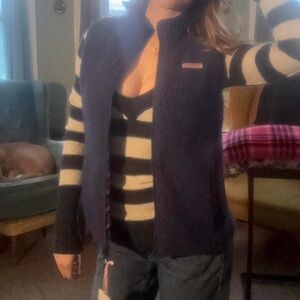 Vineyard Vines Plaid and Navy Sherpa Vest